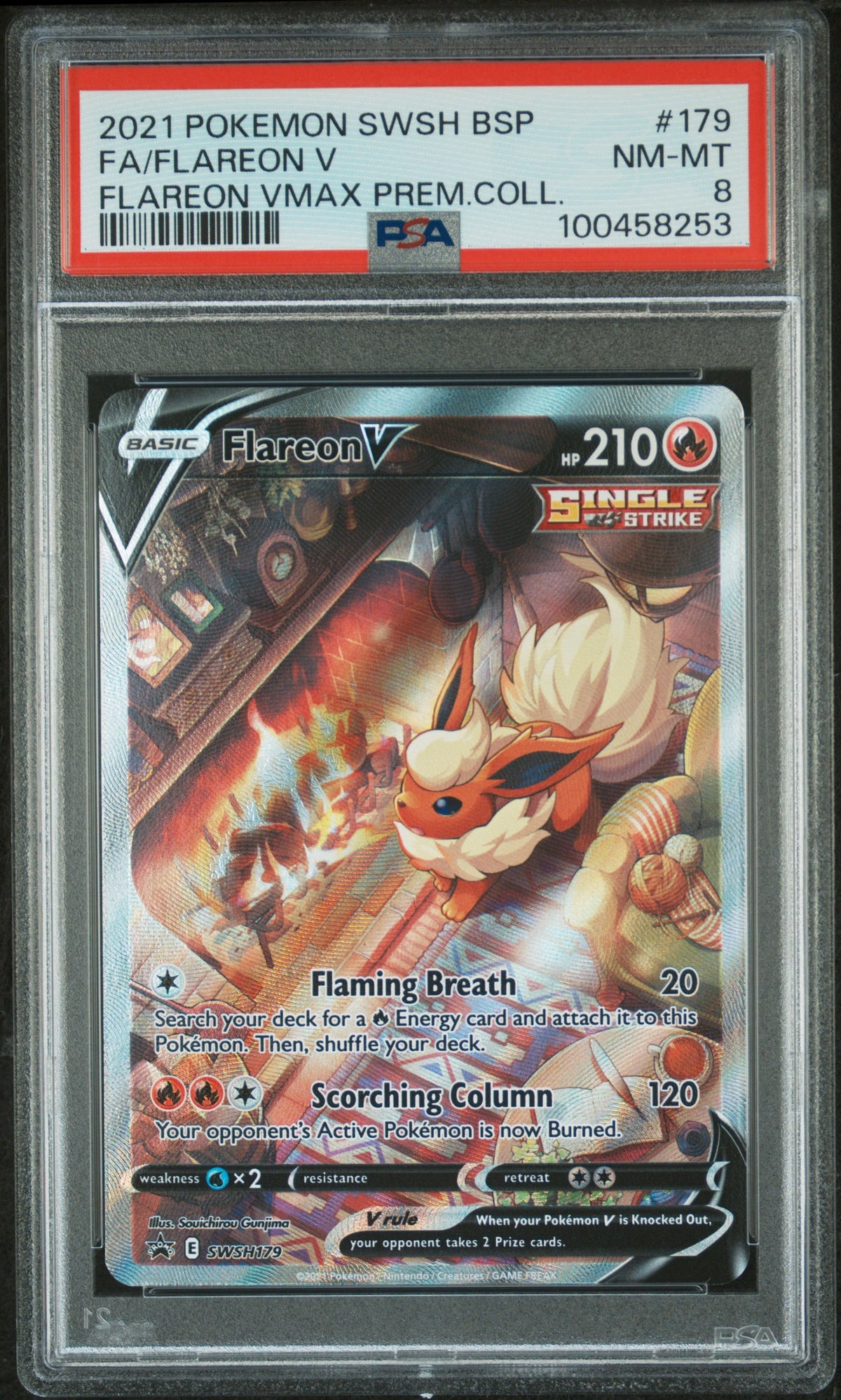 PSA 8 FA/FLAREON V 179 - POKEMON SWORD &amp; SHIELD BLACK STAR PROMOS - Pokemonkort